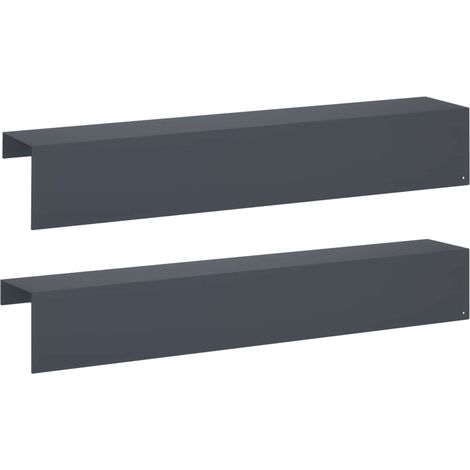 Garden Cover Profile 2 pcs 100 x 20 x 15 cm Steel Anthracite vidaXL
