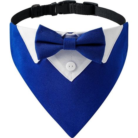 Collier de chien avec nœud papillon et bandana pour mariage（M） (1/5)