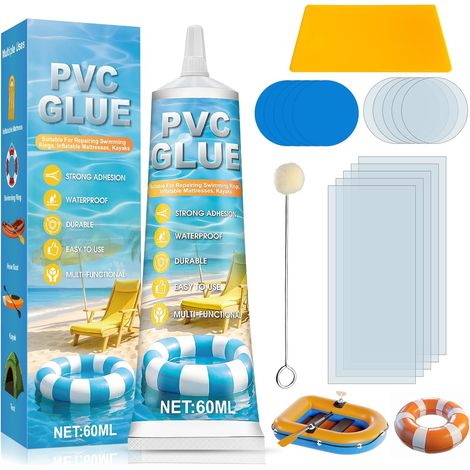 Kit Réparation Piscine, Kit Reparation Spa Gonflable, Kit de Reparation Liner Piscine, Imperméable, Durable, Convient aux Piscine Gonflable, Kayak Imperméable, Durable, Convient aux Piscines Gonflabl (1/5)