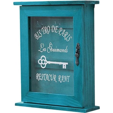 Boite A Clefs,Placards à CléS 1pcs Vintage Bleu Brown Crochet Crochet Crochet Boîte de ménage sur Une Armoire Murale Porte-clé avec Crochets Suspendus décor Mural (Size : Bronze) (1/5)