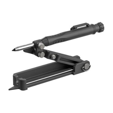 CCYKXA Multifunktionales, verstellbares Holzbearbeitungs-Anreißwerkzeug mit Tiefloch-Bleistift, Schwarz