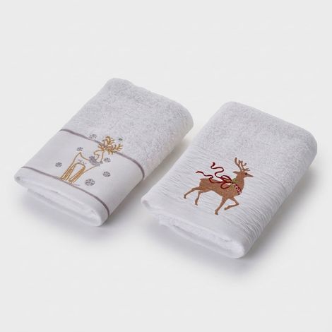 Set de 2 serviettes invité de Noël en coton Chic Xmas (1/3)