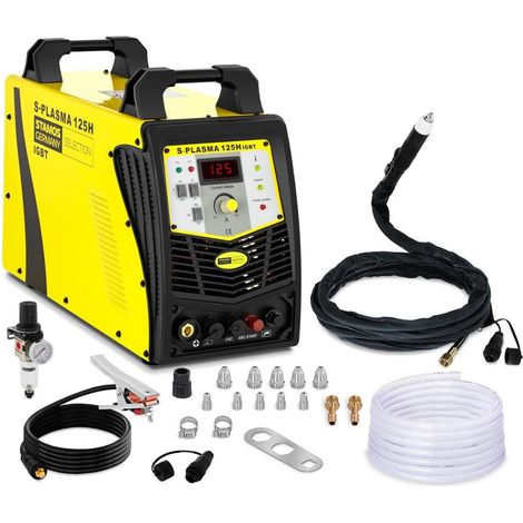 Helloshop26 – Découpeur plasma 125A 400V – Épaisseur de coupe jusqu'à 35 mm – Pour acier, inox et aluminium – Haute fréquence, refroidissement ventilateur - CNC 125 A