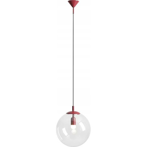 Aldex Globe Pendelleuchte E27 15W 30 cm Glas Metall Rot (1/2)