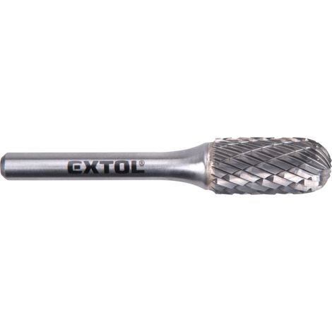 EXTOL INDUSTRIE-Hartmetallfräser, zylindrisch mit Kugelkopf, Durchmesser 12 x 25 mm / Schaft 6 mm, mittlere Schnitttiefe (Doppelschnitt) 8703725 (1/4)