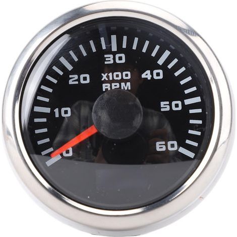 METTRE RPM ALIC, 6000 Trpm 52 Mm Motordrehzahlmesser Stabile Verbindung 7 Farben Hintergrundbeleuchtung Genaue Messwerte (Silberne Abdeckung in schwarzem Zifferblatt CX6227). (1/5)