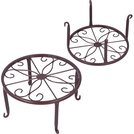 Lot de 2 supports pour plantes, pots de fleurs, supports pour jardinières d'intérieur et d'extérieur, décoration de bureau (1/5)