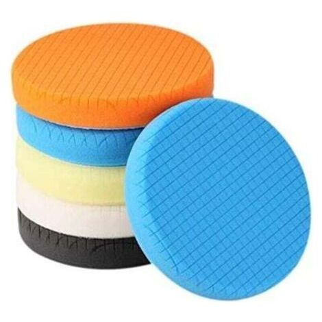 Polissage Pad, 5 Pièces 180mm/7 Pouces éponge de Polissage Kit de Polissage pour Voiture Polisseur Tampon Pad/pour RO/DA Double Action polisseuse Polissage -SPPS7M5 (1/3)