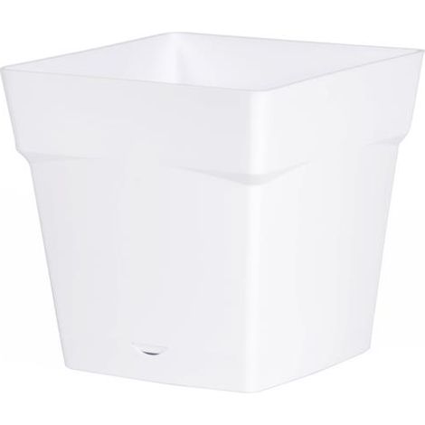 EDA – Pot de fleur carré avec soucoupe 24,8x24,8x24cm – 10L – Résistant aux UV et au gel – Polypropylène recyclable – Pour intérieur et extérieur (1/3)