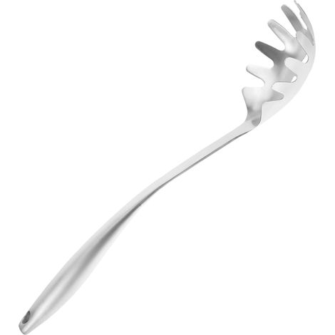 Cuillère à Pâtes Multiusage en Acier Inoxydable, Cuillère à Spaghetti à Dents pour Nouilles et Soupes, pour Restaurant et Hôtel (1/5)