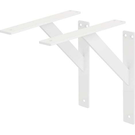 ML-Design 2 Stück Regalhalterung 240x240 mm, Weiß, Aluminium, Schwebende Regalhalterungen, Regalwinkel, Wandhalterung für Regalbrett, Regalträger für Wandmontage, Wandregal Wandkonsole Regalstütze