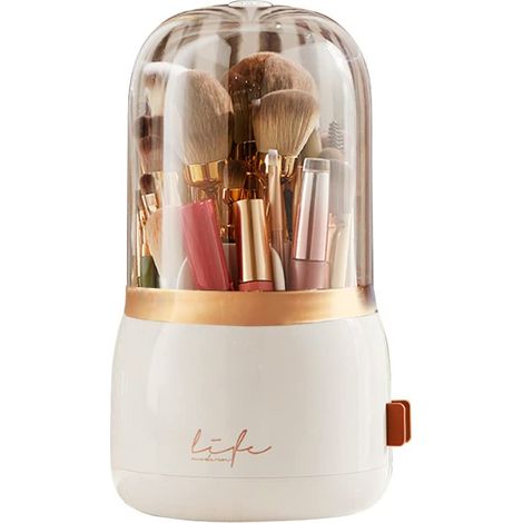 Organisateur De Maquillage - Boîte De Rangement Rotative Avec Couvercle Transparent - 7 Compartiments - Pour Table De Maquillage Salle De Bains Bureau - 1 Pièce (1/5)
