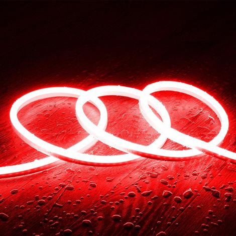 Striscia Neon LED Regolabile 220V SFLEX8 IP65 su Misura Taglio ogni 100 cm Rosso 15 m (1/4)