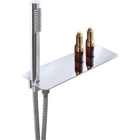 Kit doccia Shelf Round attacco sinistro cromato Tecom