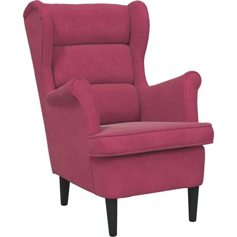Fauteuil en velours bordeaux (1/5)