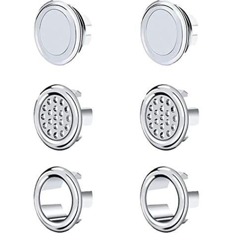 Set mit 6 Überlaufringen für Spülbecken, runde Überlaufabdeckung für Küchen- oder Badezimmerspülen, runder Überlaufstopfen für Badewannenspülen (1/5)