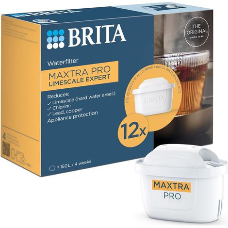 12 Filtre à eau, réduction calcaire, technologie 4 étapes, boissons chaudes, carafe Brita