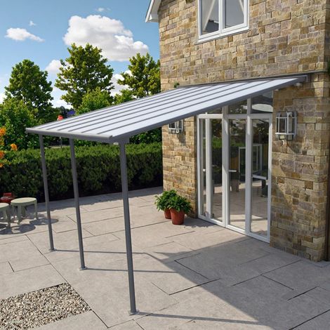 Pergola adossée aluminium anthracite 400x434 cm X-Metal (1/4)