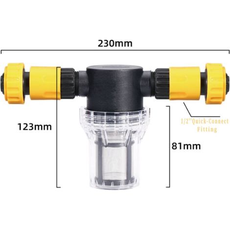 Raccord de robinet pour réservoirs d'eau de 1000 litres avec filtre 3/4" et connecteur de tuyau d'arrosage 1/2" pour récupérateurs d'eau de pluie. (1/2)
