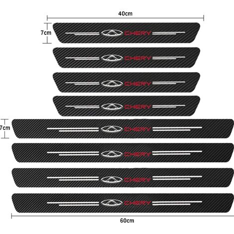 (8 pièces pour CHERY1) Seuil de porte de voiture pour Chery TIGGO 2 3 4 5 7 Pro 8 3X A1 QQ Arrizo,autocollants de pare-chocs de coffre en fibre de carbone,accessoires (1/3)