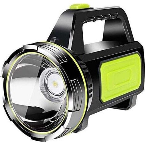 Ultra Bright Rechargeable LED Flashlight, Large USB Portable Light, High Power Spotlight, Battery Operated Side Light MUMU (1/4)