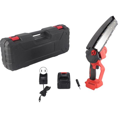 Tronçonneuse Électrique 8 Pouces sans Fil, Scie à Chaîne Jardin Rechargeable, pour Élagage et Entretien des Arbres, Batterie Lithium 20V, Prise US Incluse (1/5)