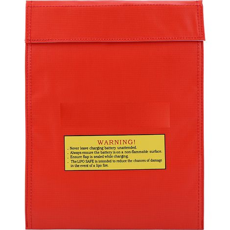 Sac de sécurité ignifuge Li-Po, pochette portable deux tailles pour batterie, sac de charge rouge S (1/5)