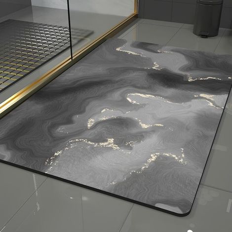 Tapis de Bain en Pierre de diatomée – Doux et Confortable, Tapis de Bain en Pierre Super Absorbant et antidérapant-40 x 60 cm (1/5)
