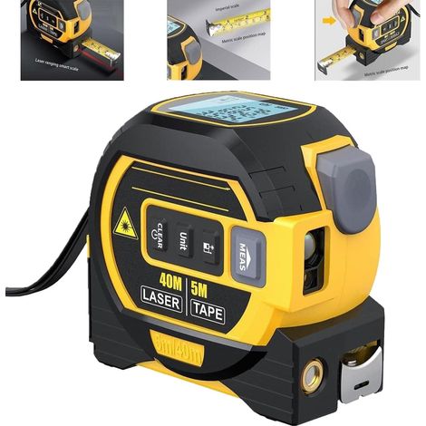 Mètre ruban laser 3 en 1 de 60 m, jaune (1/5)