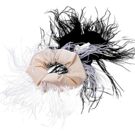 Élastiques à Cheveux Lot de 2 en Tissu Plume Fête des Mères Confortables et Classiques Saint-valentin pour Femmes et Filles (1/5)