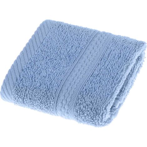 HOMESCAPES Turkish Cotton Light Blue Face Cloth