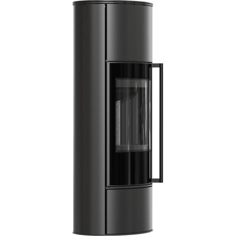 Kaminofen aus Stahl KRATKI ERIK Hoch Ø 150 5,5 kW schwarz Verkleidung (1/5)