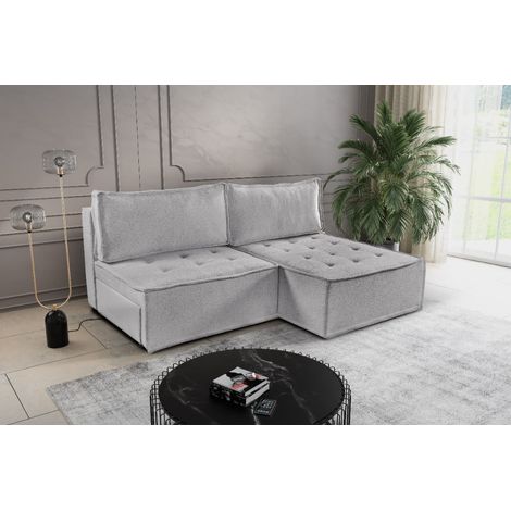 Bohoo Mini modernes Ecksofa mit Schlaffunktion Dunkelbeige Rechts (1/5)