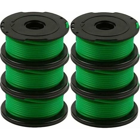 Packung mit 6 Spulen Schnur für Black and Decker GL7033, GL8033, GL9035 Freischneider, je 5,9 Meter.
