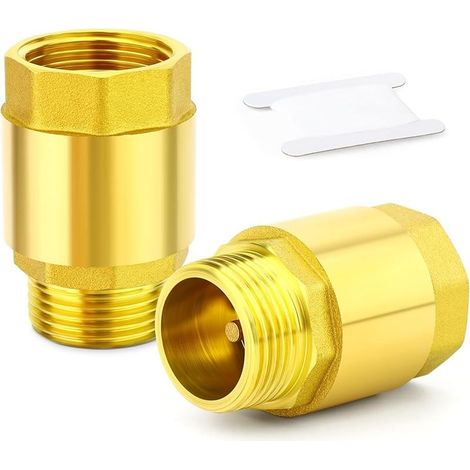 2 pièces clapet Anti-Retour unidirectionnel en Laiton, Filetage BSP 1/2" Femelle et mâle, clapets en Ligne, prévention du refoulement d'eau (1/5)