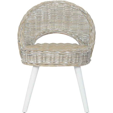 Maison Exclusive - Sessel Kubu-Rattan Weiß