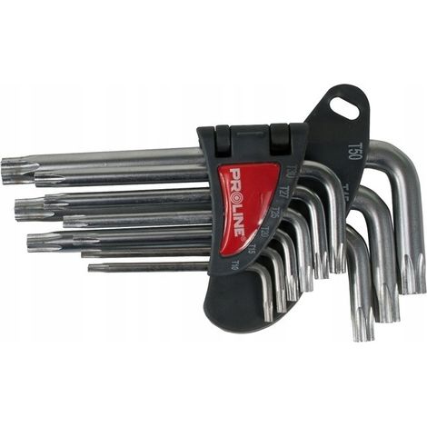 PROLINE 48339 Juego de llaves Torx de 9 piezas T10-T50 de acero CrV, 1 pieza.