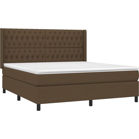 Boxspringbett mit Matratze & LED Dunkelbraun 180x200 cm Stoff vidaXL (1/5)