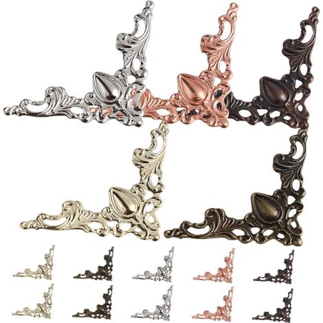 50 Embouts d'angle de meuble en fer sculpté style vintage, décoration (1/5)