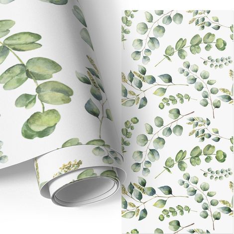 Klebefolie für Möbel - Möbelfolie - Selbstklebefolie - Küche folieren - Dekorfolie - Einfach zu reinigen - Botanische Blätter 65x130 cm