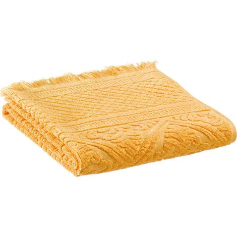 Grand drap de bain uni coloris Mimosa pour la douche et la salle de bain 100 x 180 cm - PANGIVO (1/3)
