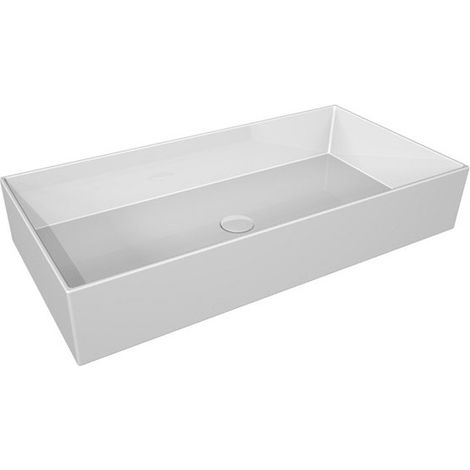 Lavabo Zenith appoggio 80x40 in ceramica bianco lucido di