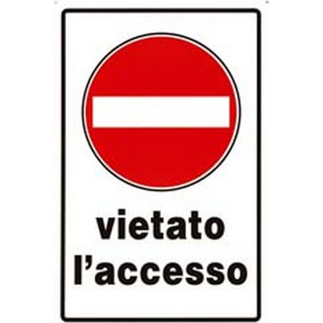 10PZ CARTELLO "VIETATO L’ACCESSO" - cm.20x30h.