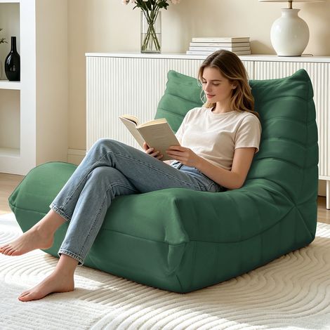 Fauteuil-canapé confortable et moelleux avec mousse haute résilience, idéal pour lecture, détente et salon (1/4)
