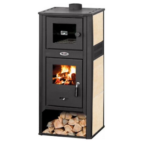 Stufa a legna con forno lucrezia 12-13 kw rossa