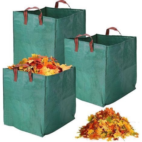 Garden Sack, Large Square Reusable Polypropylene Storage Bag for Leaves, Branches, Grass and Household Waste (Green) (1/5)