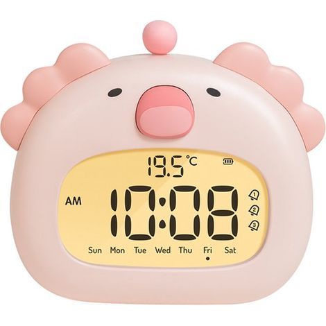 Digitaler Kinderwecker – Nachtlicht – Kabellose Einschlafhilfe mit Schlummerfunktion – Wecker – Einstellbare Helligkeit – USB-C-aufladbar – Capybara-Design – Geeignet für Mädchen und Jungen – BPA-frei