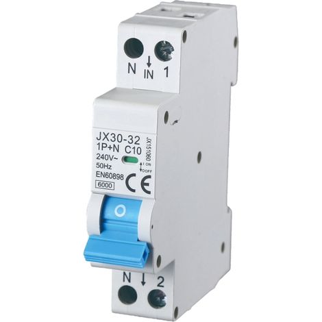 gloca Automatischer Leistungsschalter 1P+N 10A 220V 6KA 1 Modul DIN C10