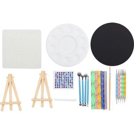 Kit de peinture sur roche 31 pièces Mandala Dotting Stencils, outils de pointillisme, stylos à peinture, accessoires d'art (1/5)