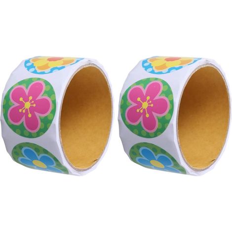 Autocollants Créatifs Forte Adhérence et Facile à Décoller 200 Pièces Fleurs Papier 2 Rouleaux pour Paquet Anniversaire et Costumes Garçon et Filles (1/5)